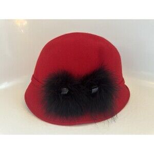 Raffaello Bettini Red Wool Hat New With Tags Made in Italy Women’s Winter
